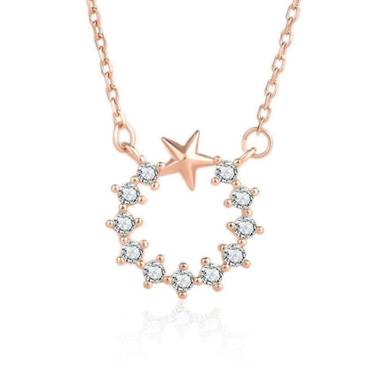 Beautiful Star CZ Garland 925 Sterling Silver Necklace