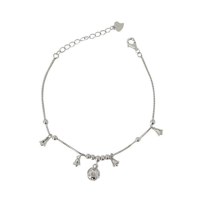 Casual Christmas Bell Balls 925 Sterling Silver Anklet/Bracelet