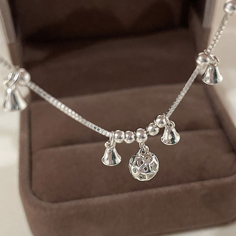 Casual Christmas Bell Balls 925 Sterling Silver Anklet/Bracelet