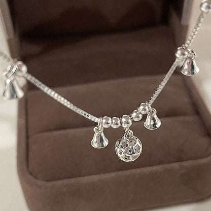 Casual Christmas Bell Balls 925 Sterling Silver Anklet/Bracelet