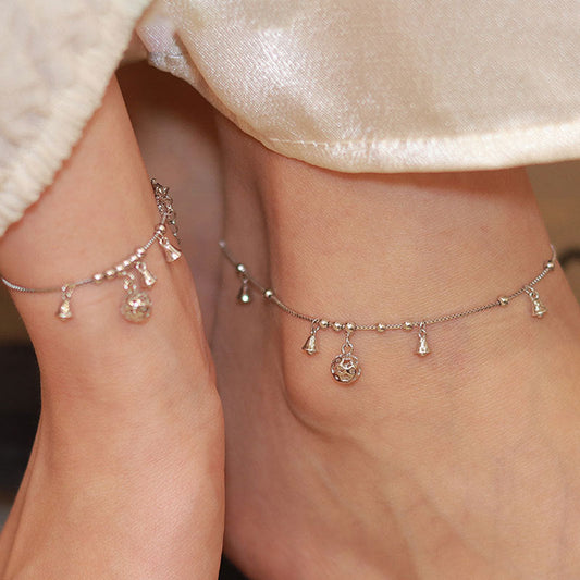Casual Christmas Bell Balls 925 Sterling Silver Anklet/Bracelet