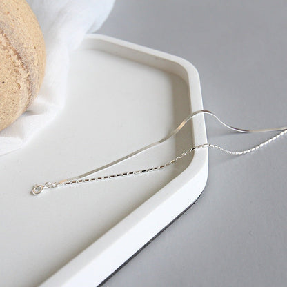 Casual Double Layer Beads Snake Chain 925 Sterling Silver Bracelet