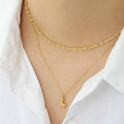 Choker Pig Nose 925 Sterling Silver Stacking Chain Necklace