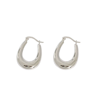 Classic Fashion Letter U Shape 925 Sterling Silver Hoop Earrings