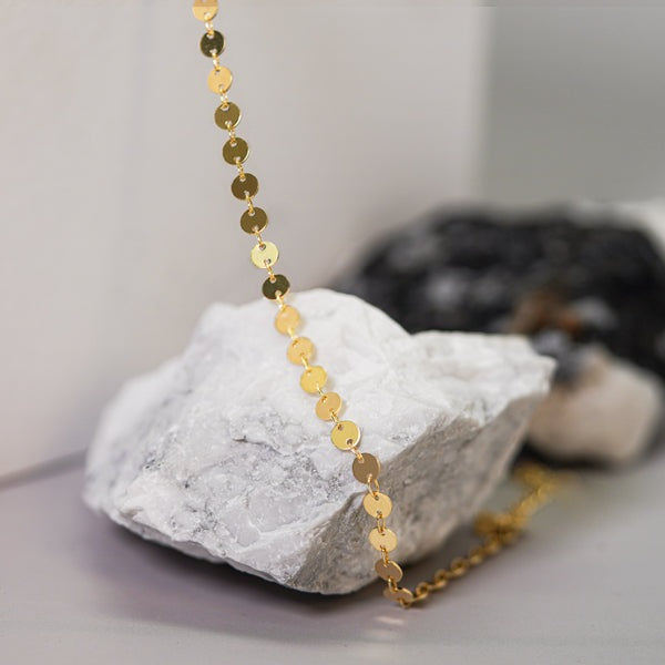 Fashion Geometry Round Diskette 925 Sterling Silver Anklet/Bracelet