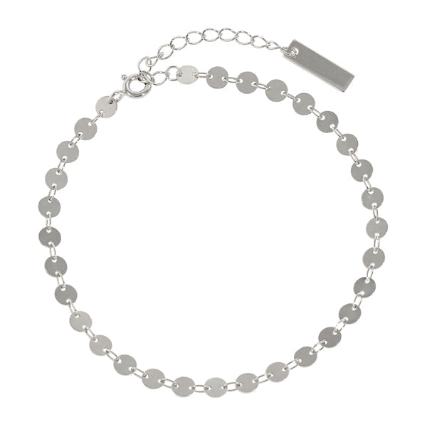 Fashion Geometry Round Diskette 925 Sterling Silver Anklet/Bracelet
