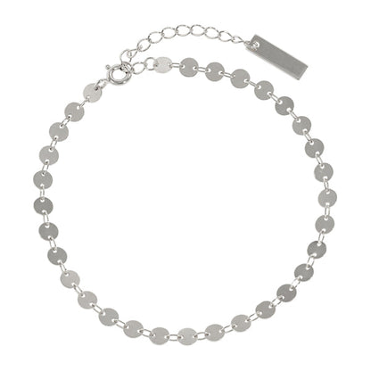 Fashion Geometry Round Diskette 925 Sterling Silver Anklet/Bracelet