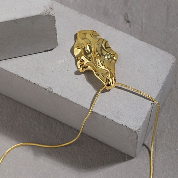 Fashion Irregular Leaf 925 Sterling Silver Necklace