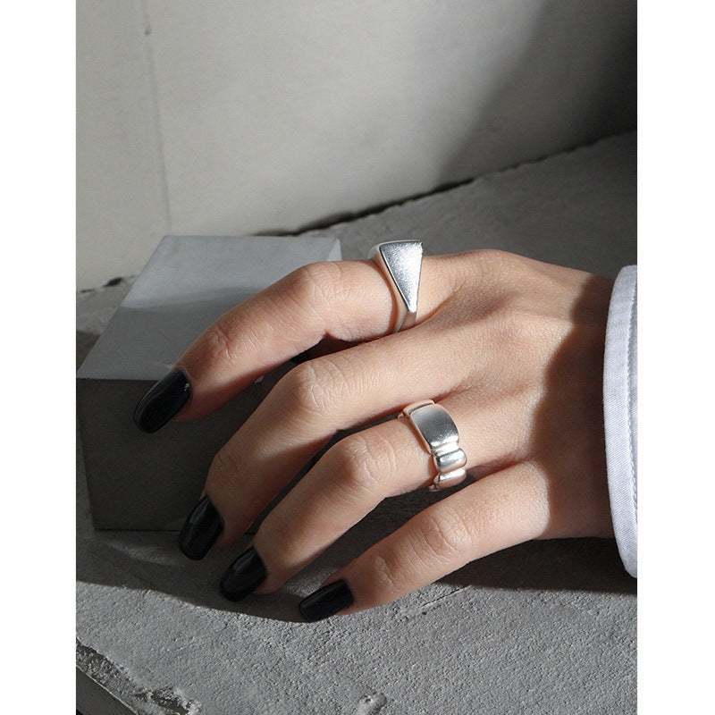 Geometry Irregular Bubbles 925 Sterling Silver Adjustable Ring