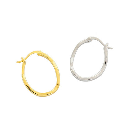 Geometry Irregular Circle Hot 925 Sterling Silver Hoop Earrings