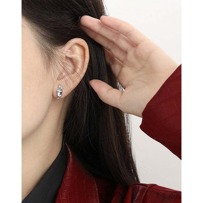 Geometry Irregular Pods 925 Sterling Silver Stud Earrings