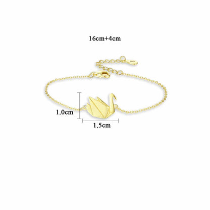 Gift Beautiful Swan Animal 925 Sterling Silver Bracelet