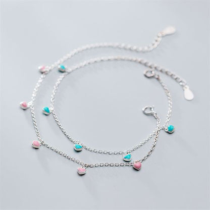 Hearts Pendant Honey Sweet 925 Sterling Silver Bracelet