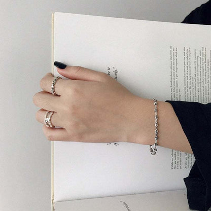 Honey Moon Lover Beads 925 Sterling Silver Promise Bracelet