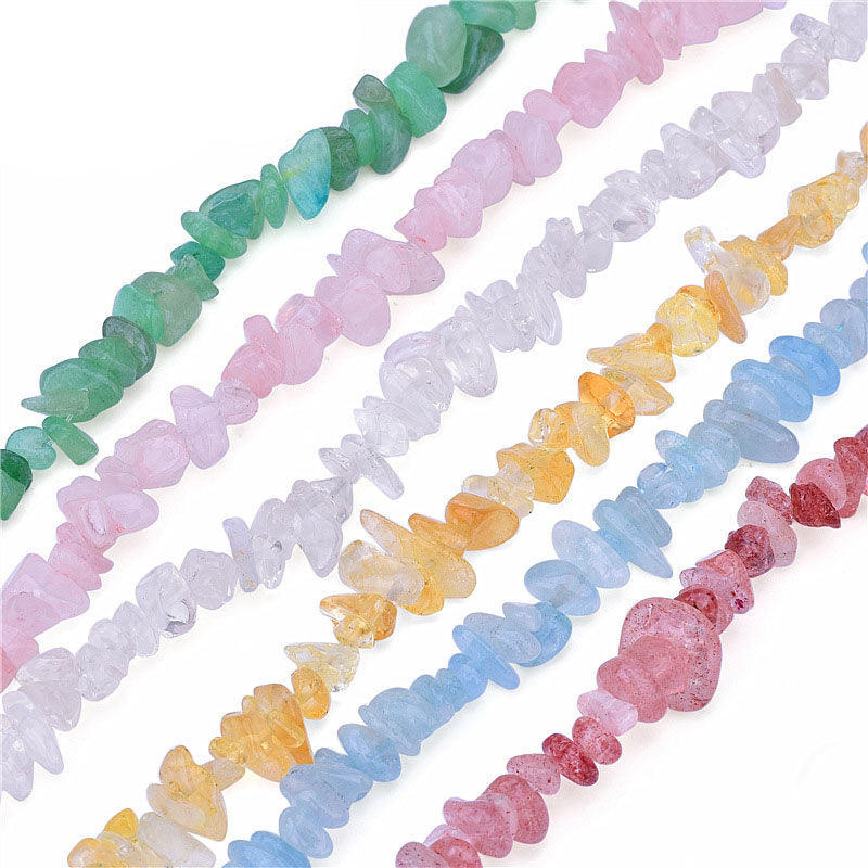 Irregular DIY Natural Crystal Aquamarine Strawberry Quartz Aventurine for Earrings Bracelet