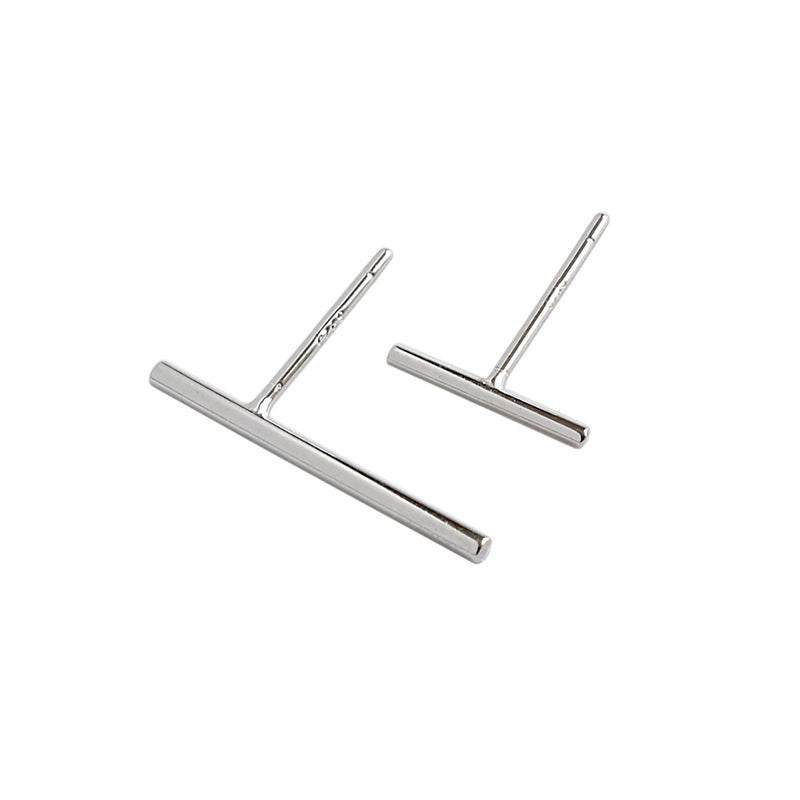Minimalist Geometry Strip 925 Sterling Silver Stud Earrings