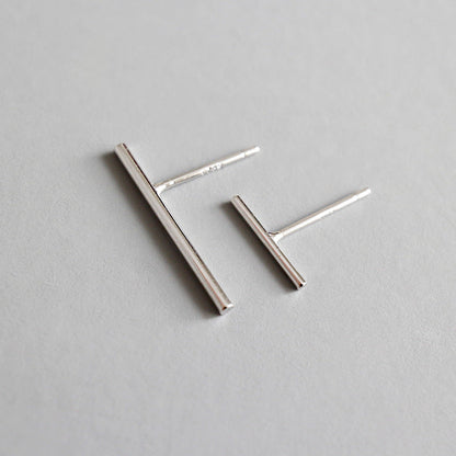 Minimalist Geometry Strip 925 Sterling Silver Stud Earrings