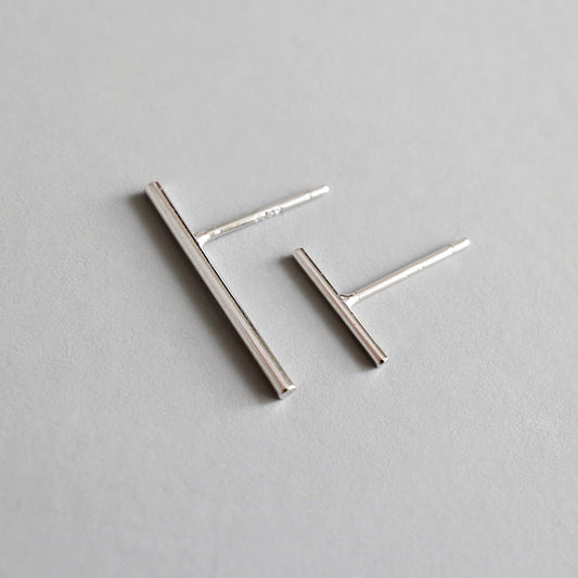 Minimalist Geometry Strip 925 Sterling Silver Stud Earrings