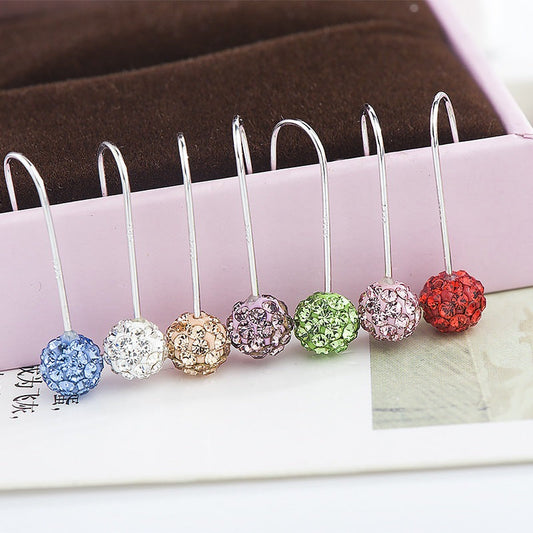 Modern CZ Round Ball 925 Sterling Silver Dangling Earrings