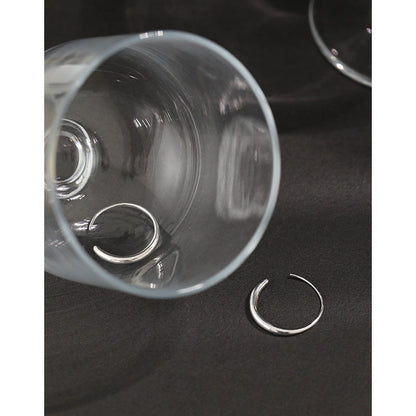 Modern O Shape Simple 925 Sterling Silver Hoop Earrings