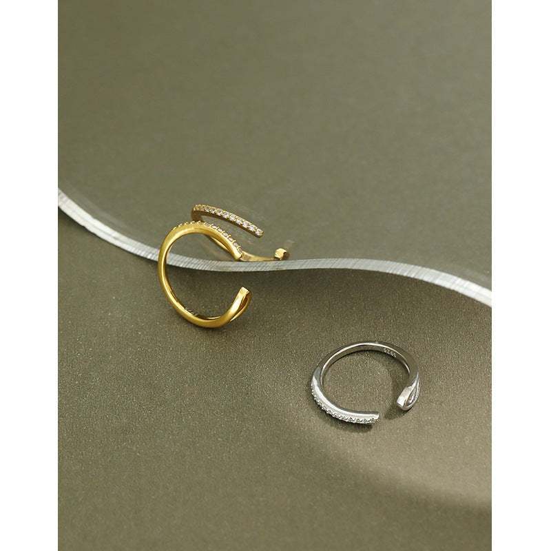 Party Simple CZ Lines 925 Sterling Silver Non-Pierced Earring Single