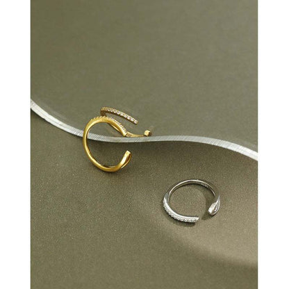 Party Simple CZ Lines 925 Sterling Silver Non-Pierced Earring Single