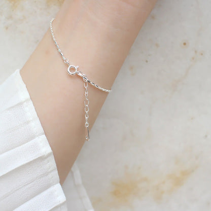 Simple Tube Beads 925 Sterling Silver Bracelet